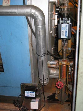 Защита от накипи 2-х паровых котлов госпиталя.